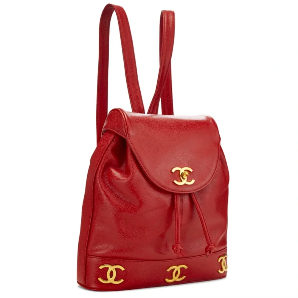 🔥CHANEL🔥 💯AUTHENTIC💯
RED CAVIAR 3 'CC' BACKPACK LARGE - Picture 2 of 6